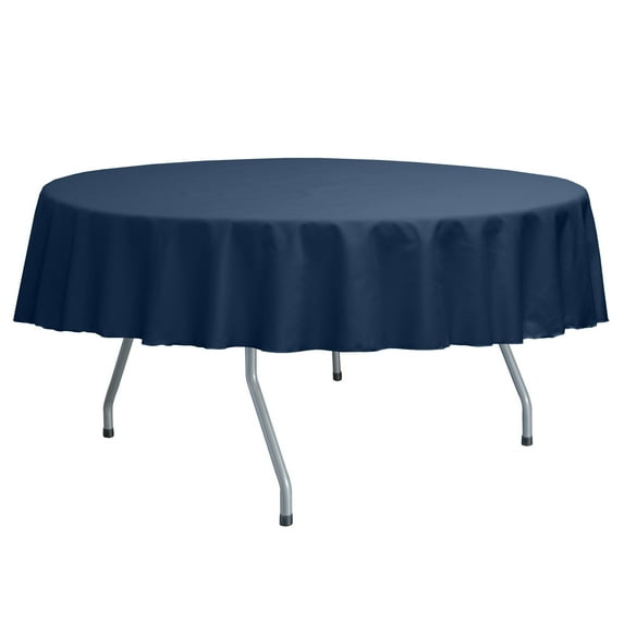 Ultimate Textile Poly-cotton Twill 84-Inch Round Tablecloth Navy Blue