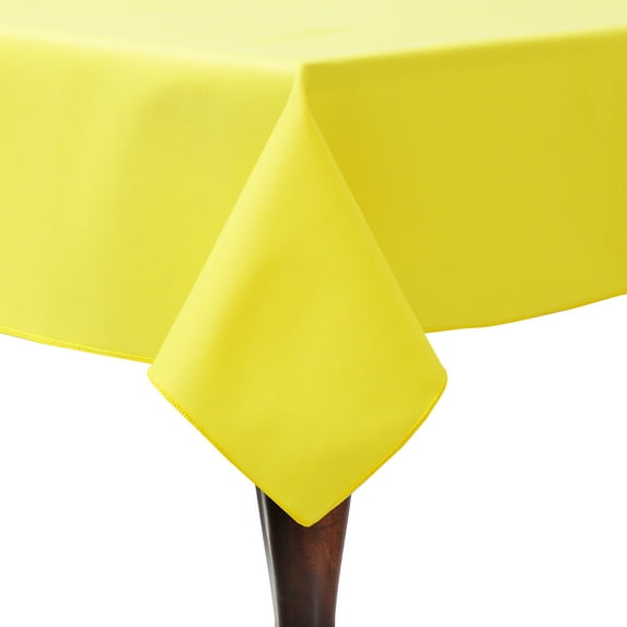 Ultimate Textile Poly-cotton Twill 90 x 90-Inch Square Tablecloth Lemon Yellow