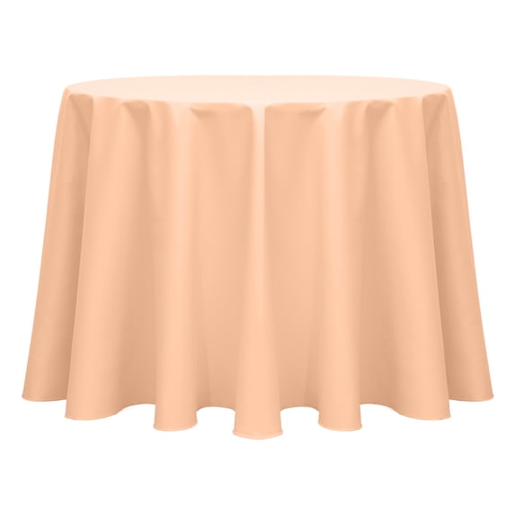 Ultimate Textile Poly-cotton Twill 96-Inch Round Tablecloth Peach