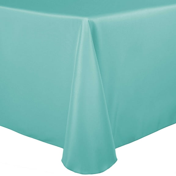 Ultimate Textile Polyester Linen 108-Square Tablecloth - 10 Pack - Aqua Blue