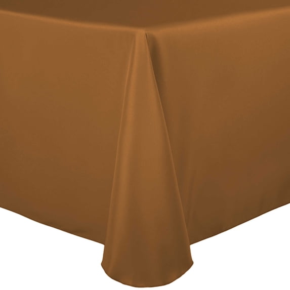 Ultimate Textile Polyester Linen 108 x 108-Inch Square Tablecloth - 1 Pack - Copper Brown