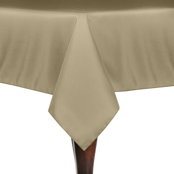 Ultimate Textile Polyester Linen Tablecloth, 45-Inch Square, Camel Light Brown, 1 Pack
