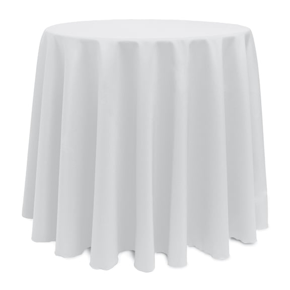 Ultimate Textile Polyester Linen Tablecloth, White, 102-Inch Round, 3 Pack