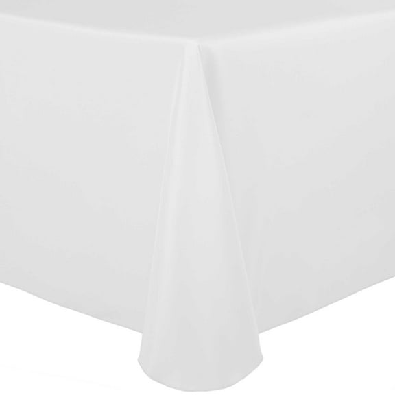 Ultimate Textile Polyester Linen Tablecloth, White, 108-Inch Square with Rounded Corners, 1 Pack