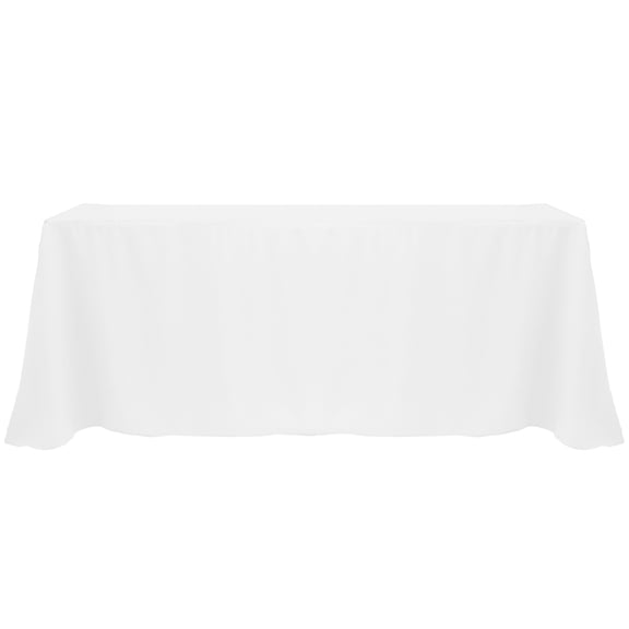 Ultimate Textile Polyester Linen Tablecloth, White, 108 x 156-Inch Rectangle with Rounded Corners, 2 Pack