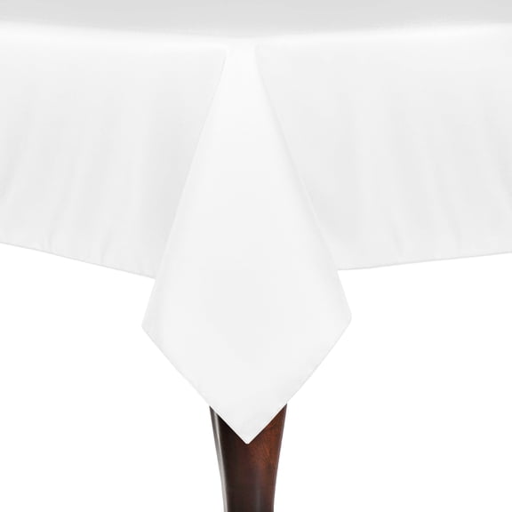 Ultimate Textile Polyester Linen Tablecloth, White, 126 x 60-Inch, 10 Pack