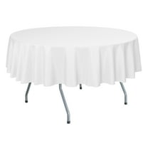 Ultimate Textile Polyester Linen Tablecloth, White, 60-Inch Round, 1 Pack