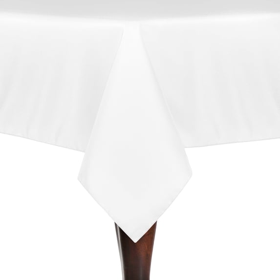 Ultimate Textile Polyester Linen Tablecloth, White, 70 x 52-Inch, 2 Pack
