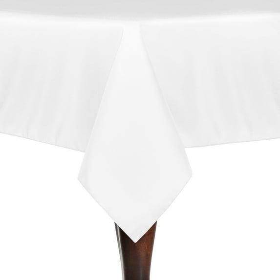 Ultimate Textile Polyester Linen Tablecloth, White, 84 x 60-Inch, 5 Pack