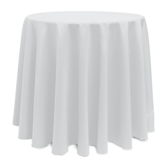Ultimate Textile Polyester Linen Tablecloth, White, 96-Inch Round, 1 Pack
