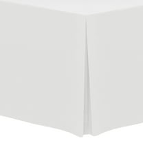 Ultimate Textile Polyester Tablecloth, White, 18 x 48-Inch Fitted, 42-Inch Drop, 1 Pack