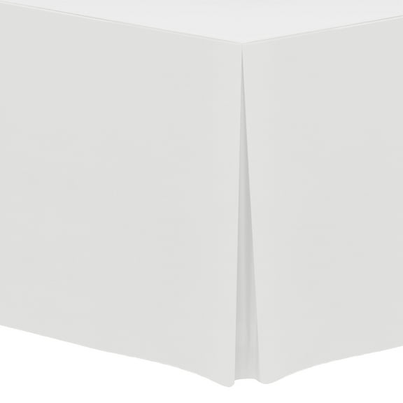 Ultimate Textile Polyester Tablecloth, White, 24 x 60-Inch Fitted, 30-Inch Drop, 5 Pack