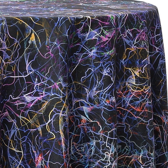 Ultimate Textile Psychedelic 114-Inch Round Patterned Tablecloth