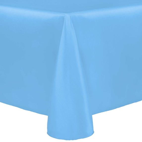 Ultimate Textile Reversible Shantung Satin - Majestic 108 x 108-Inch Square Tablecloth Light Baby Blue