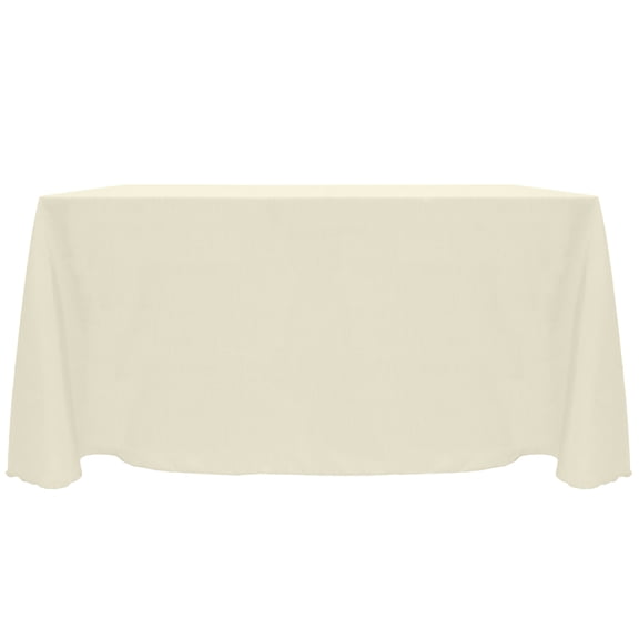 Ultimate Textile Reversible Shantung Satin - Majestic 108 x 132-Inch Rectangular Tablecloth Ivory Cream