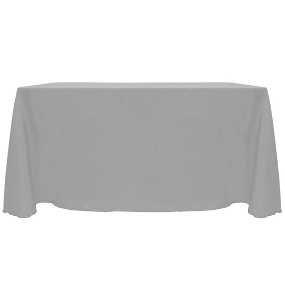 Ultimate Textile Reversible Shantung Satin - Majestic 108 x 156-Inch Rectangular Tablecloth Silver