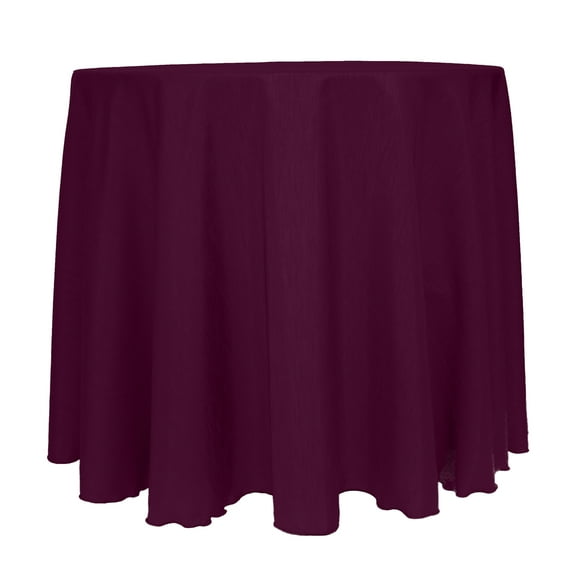 Ultimate Textile Reversible Shantung Satin - Majestic 114-Inch Round Tablecloth Aubergine Eggplant