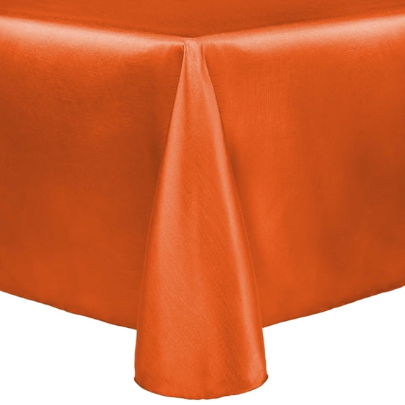 Ultimate Textile Reversible Shantung Satin - Majestic 120 x 120-Inch Square Tablecloth Orange