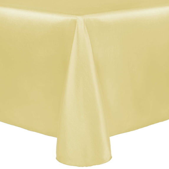 Ultimate Textile Reversible Shantung Satin - Majestic 52 x 70-Inch Oval Tablecloth Cornsilk Light Yellow