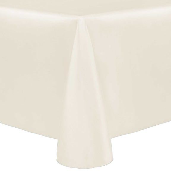 Ultimate Textile Reversible Shantung Satin - Majestic 52 x 70-Inch Oval Tablecloth Ivory Cream