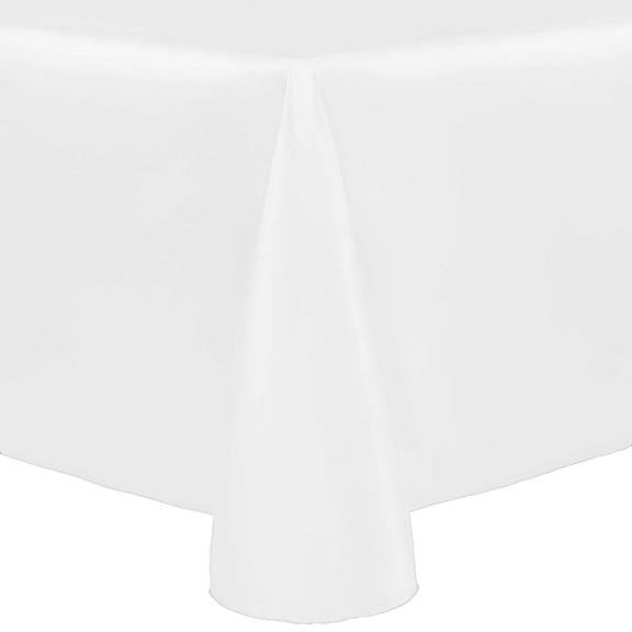 Ultimate Textile Reversible Shantung Satin - Majestic 52 x 70-Inch Oval Tablecloth White