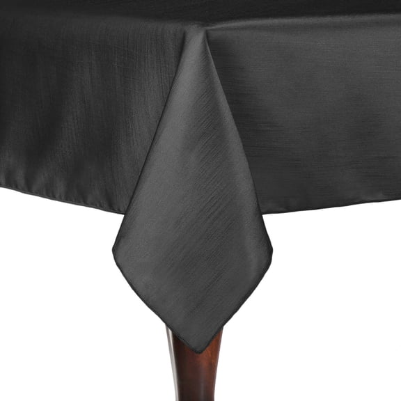 Ultimate Textile Reversible Shantung Satin - Majestic 52 x 70-Inch Rectangular Tablecloth Charcoal Grey