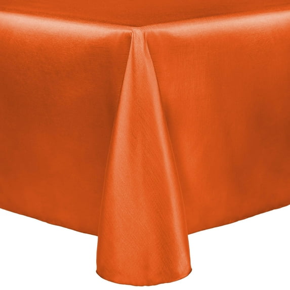 Ultimate Textile Reversible Shantung Satin - Majestic 54 x 96-Inch Oval Tablecloth Orange