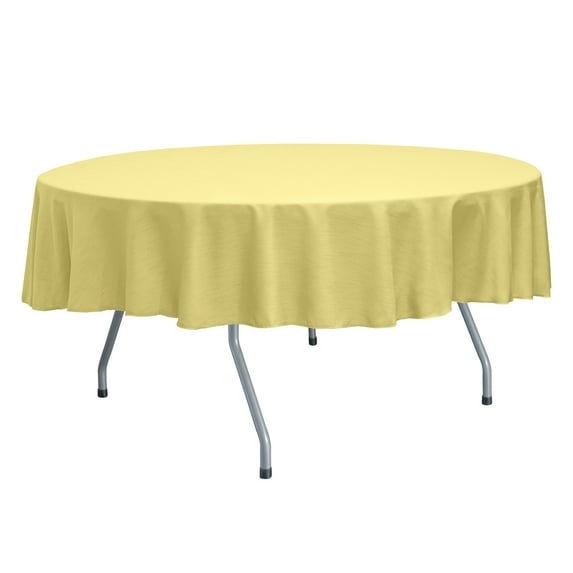 Ultimate Textile Reversible Shantung Satin - Majestic 60-Inch Round Tablecloth Cornsilk Light Yellow
