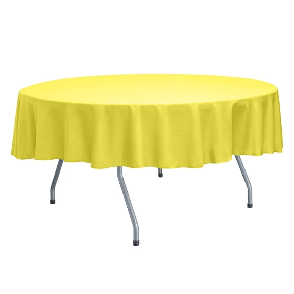 Ultimate Textile Reversible Shantung Satin - Majestic 60-Inch Round Tablecloth Lemon Yellow