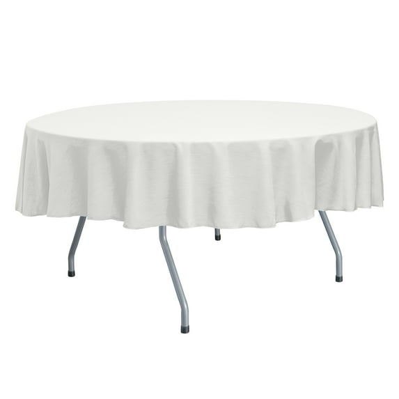 Ultimate Textile Reversible Shantung Satin - Majestic 60-Inch Round Tablecloth White