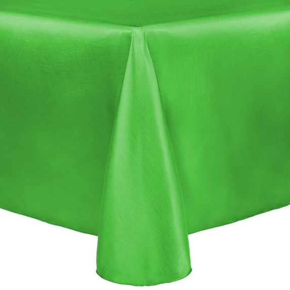Ultimate Textile Reversible Shantung Satin - Majestic 60 x 120-Inch Oval Tablecloth Lime Green