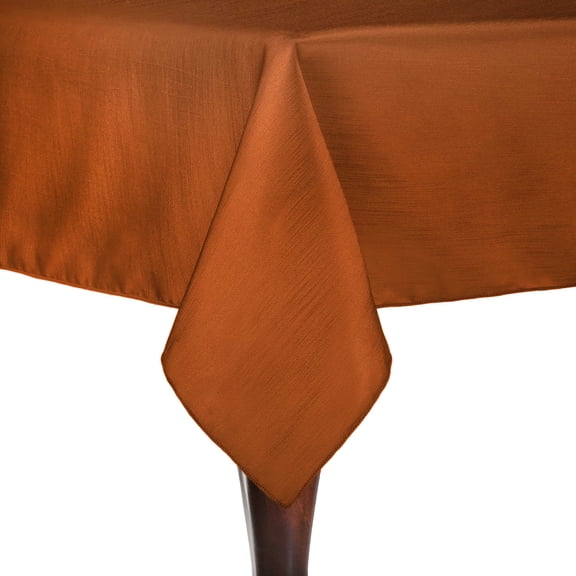 Ultimate Textile Reversible Shantung Satin - Majestic 60 x 144-Inch Rectangular Tablecloth Burnt Orange