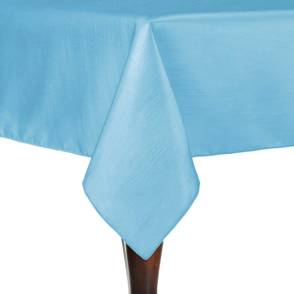Ultimate Textile Reversible Shantung Satin - Majestic 60 x 60-Inch Square Tablecloth Light Baby Blue