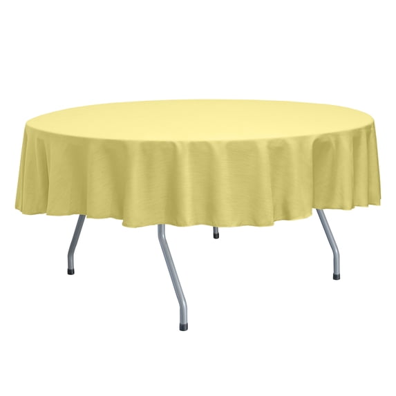 Ultimate Textile Reversible Shantung Satin - Majestic 72-Inch Round Tablecloth Cornsilk Light Yellow
