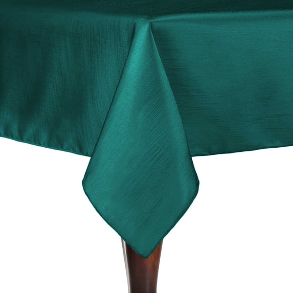 Ultimate Textile Reversible Shantung Satin - Majestic 72 x 120-Inch Rectangular Tablecloth Teal