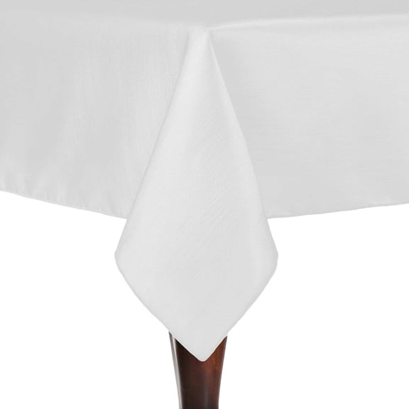 Ultimate Textile Reversible Shantung Satin - Majestic 72 x 72-Inch Square Tablecloth White