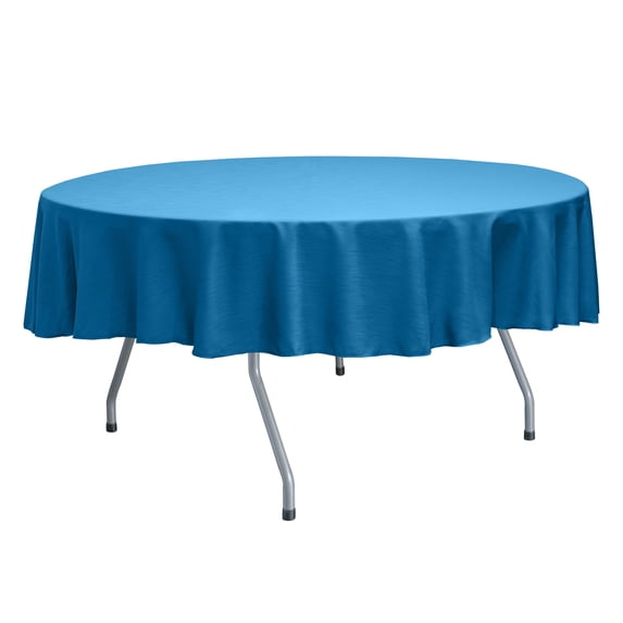 Ultimate Textile Reversible Shantung Satin - Majestic 84-Inch Round Tablecloth Cobalt Blue