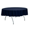 thumbnail image 1 of Ultimate Textile Reversible Shantung Satin - Majestic 84-Inch Round Tablecloth Navy Blue, 1 of 4