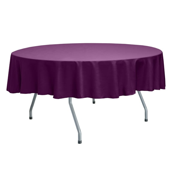 Ultimate Textile Reversible Shantung Satin - Majestic 84-Inch Round Tablecloth Plum
