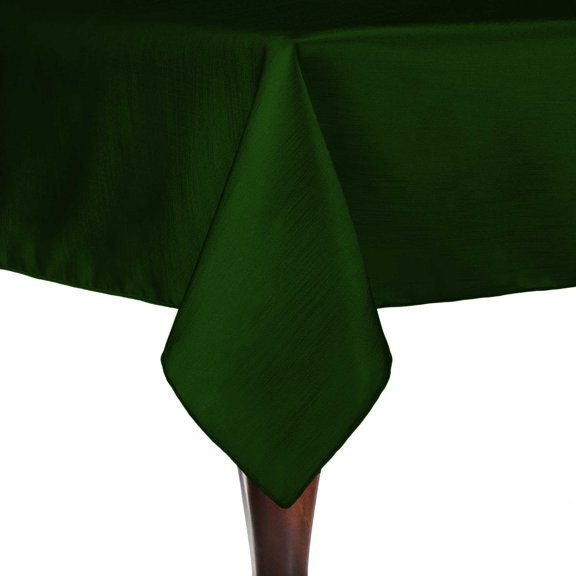 Ultimate Textile Reversible Shantung Satin - Majestic 84 x 84-Inch Square Tablecloth Hunter Green