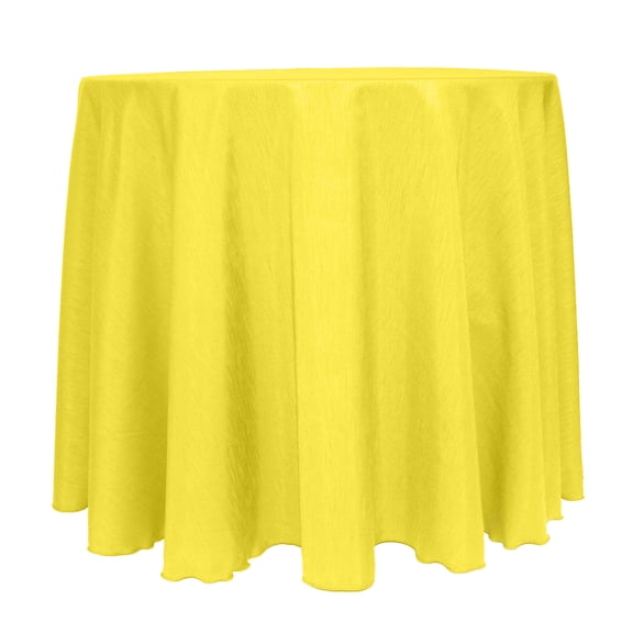 Ultimate Textile Reversible Shantung Satin - Majestic 90-Inch Round Tablecloth Lemon Yellow