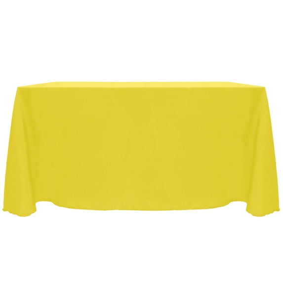 Ultimate Textile Reversible Shantung Satin - Majestic 90 x 156-Inch Rectangular Tablecloth Lemon Yellow