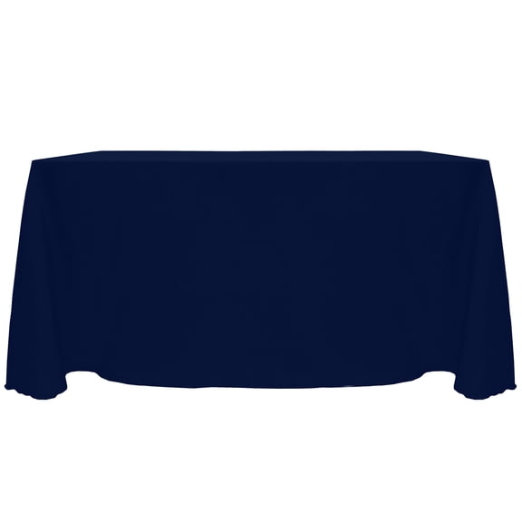 Ultimate Textile Reversible Shantung Satin - Majestic 90 x 156-Inch Rectangular Tablecloth Navy Blue