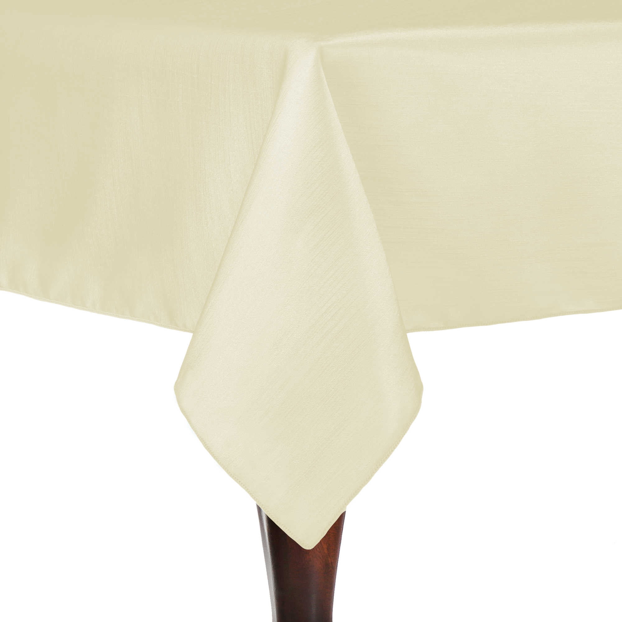 Ivory Reversible Shantung Satin Square Tablecloth