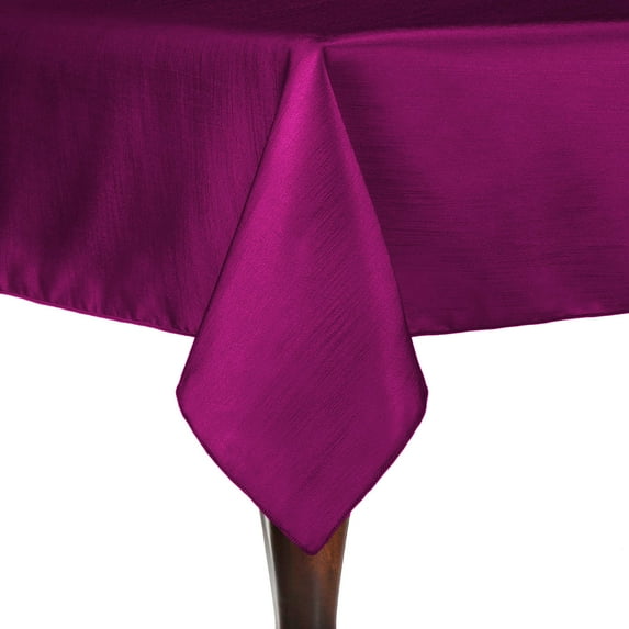 Ultimate Textile Reversible Shantung Satin - Majestic 90 x 90-Inch Square Tablecloth Raspberry Red