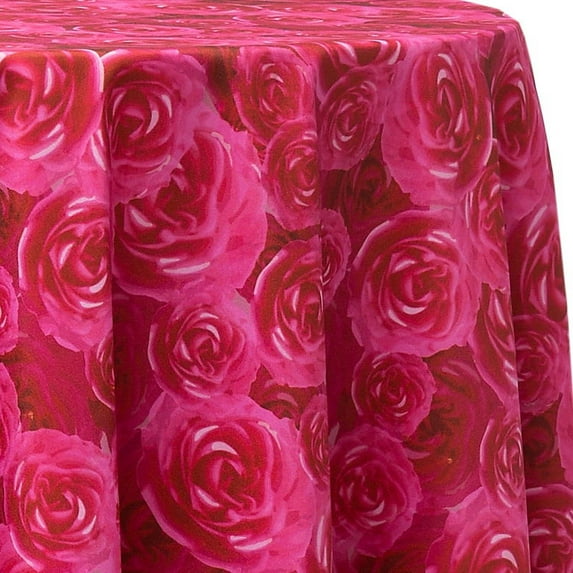 Ultimate Textile Rose Flower 96-Inch Round Patterned Tablecloth