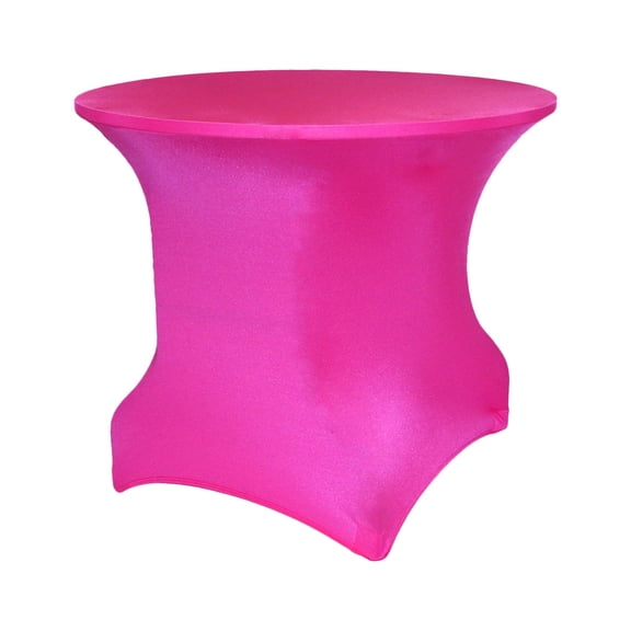 Ultimate Textile Round Fitted Stretch Spandex Table Cover Neon Pink