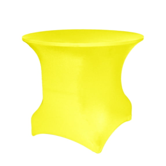 Ultimate Textile Round Fitted Stretch Spandex Table Cover - for 60 and 72-Inch Round Tables, Lemon Yellow