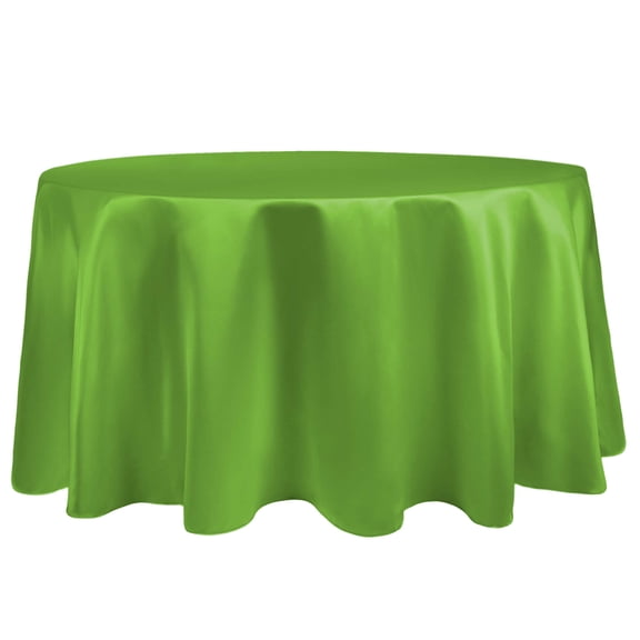 Ultimate Textile Satin 102-Inch Round Tablecloth Apple Green