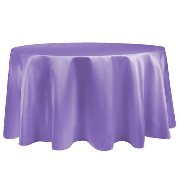 Ultimate Textile Satin 108-Inch Round Tablecloth Violet Purple